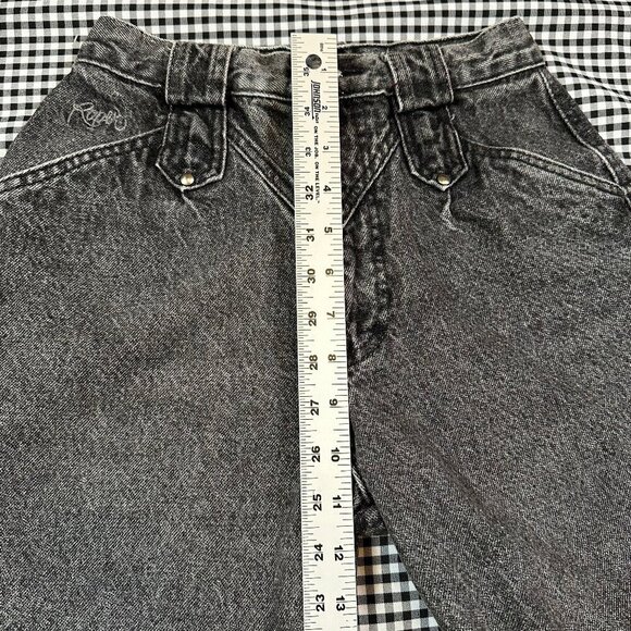 Vintage Roper Denim Cowgirl 90s High Rise Studded Grey Acid Wash Jeans Size 5 - Picture 7 of 9